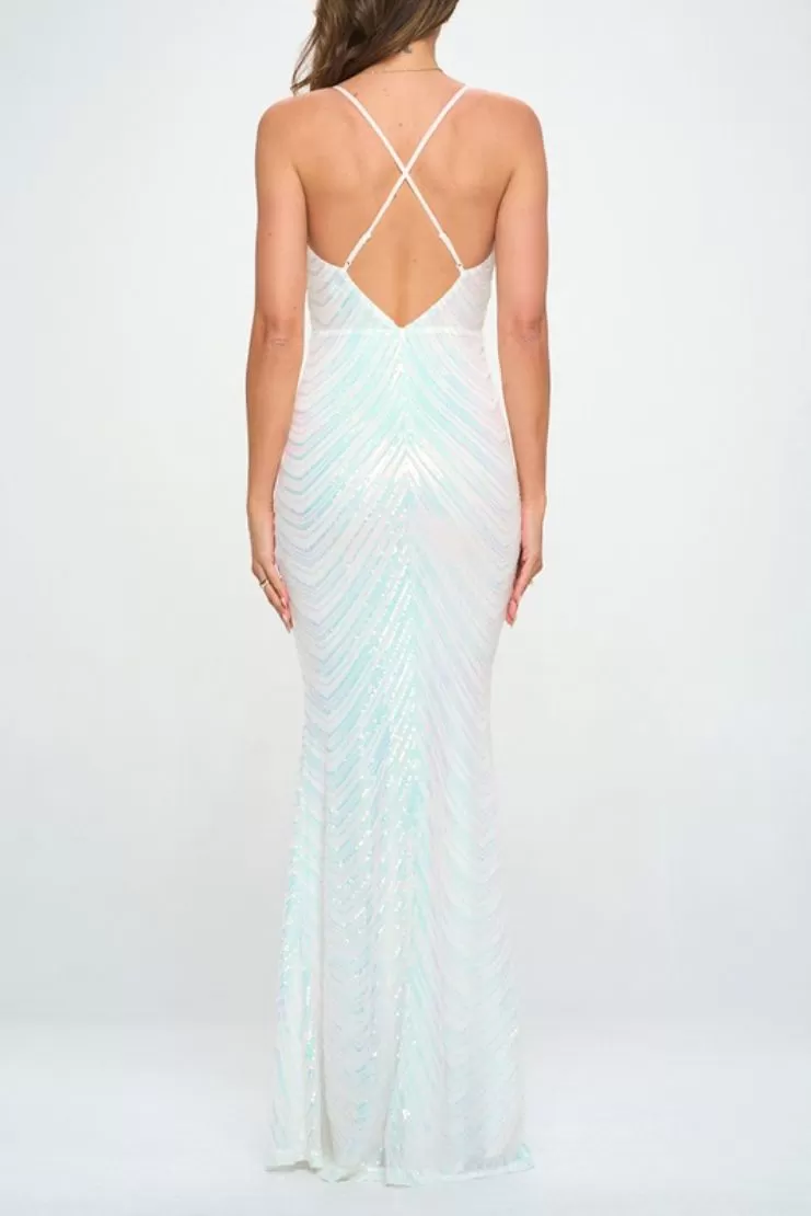 Ariel Sequin Chevron Mermaid Maxi