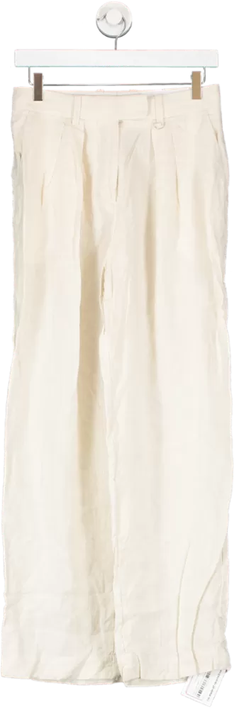 Arket Cream Linen Trousers UK 8