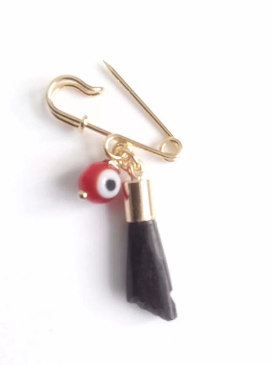 Baby Brooch Genuine Azabache Hand Charm Evil Eye Pendant Pin