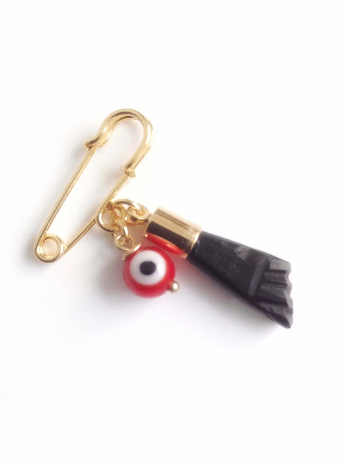 Baby Brooch Genuine Azabache Hand Charm Evil Eye Pendant Pin