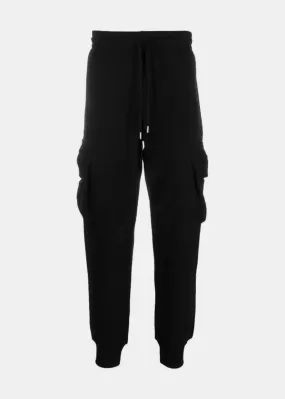 Black Cargo-Pocket Track Pants