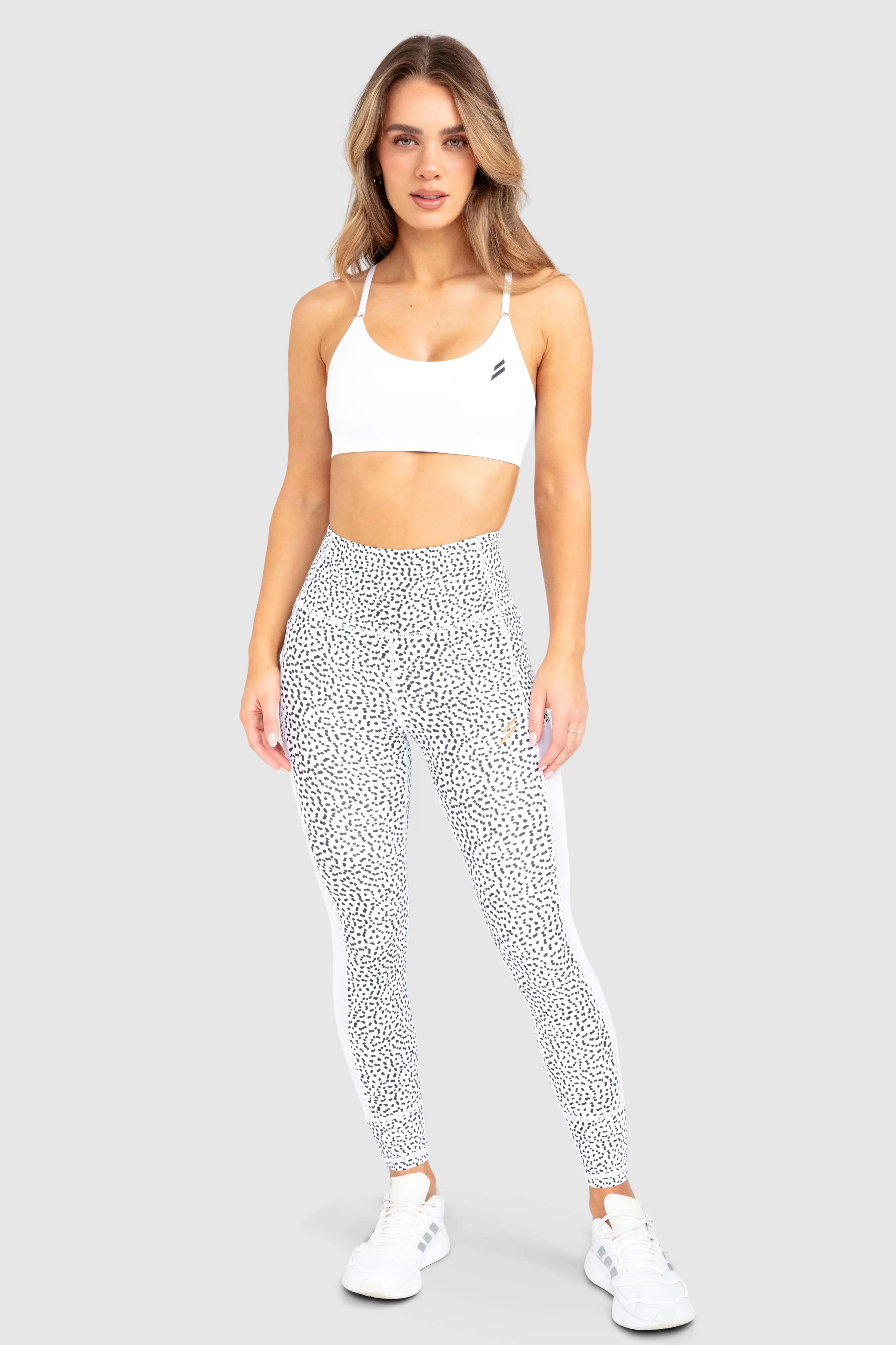 Breeze Mesh Leggings - White Speckle