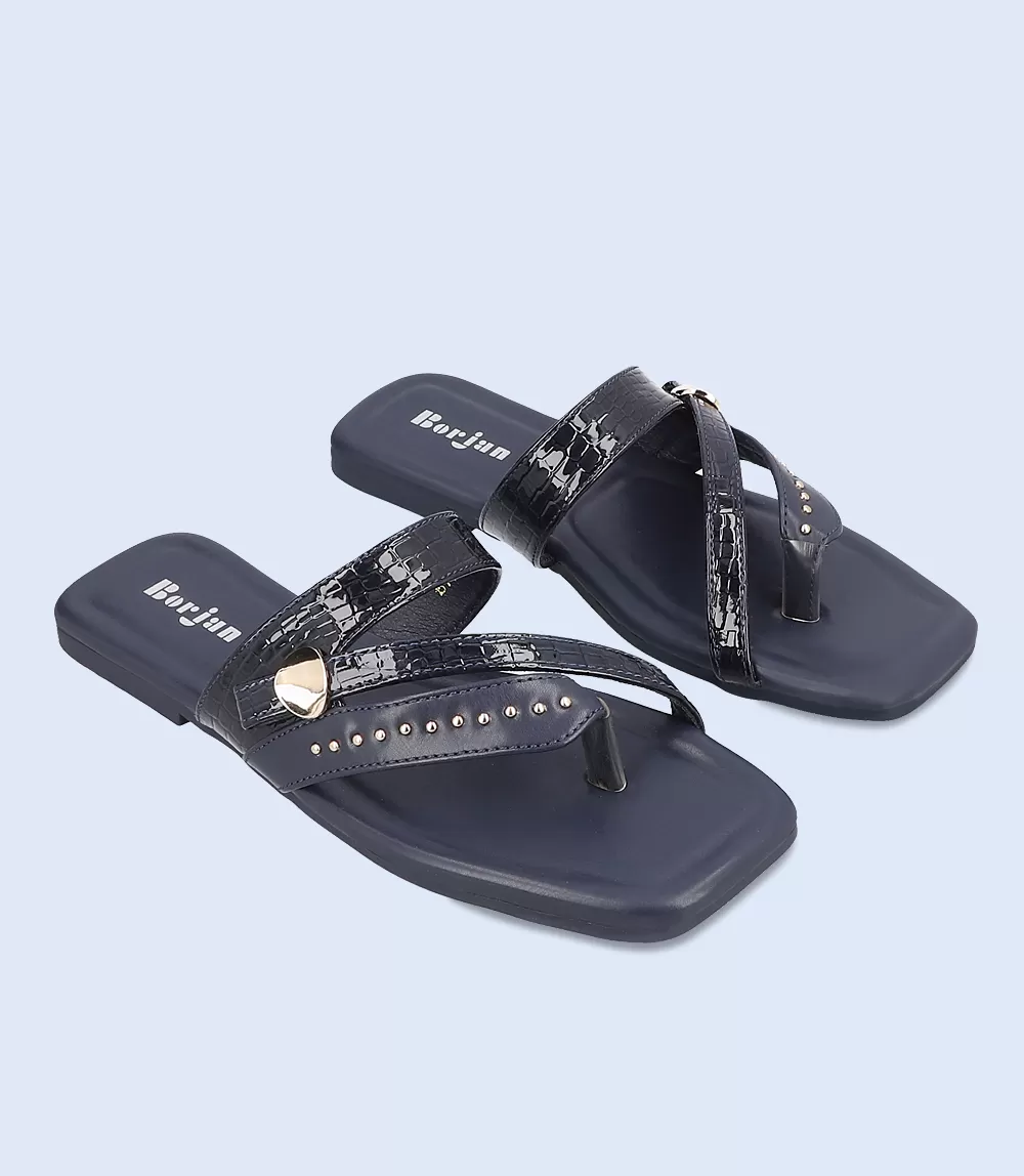 BW7369-NAVY-Women Casual Chappal