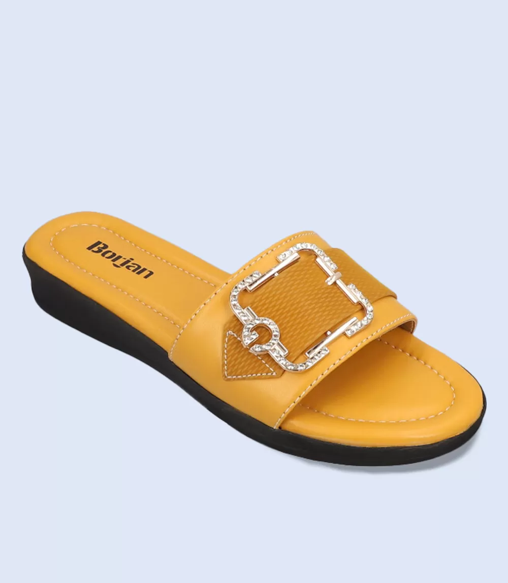 BW9197-MUSTARD-Women Casual Slipper