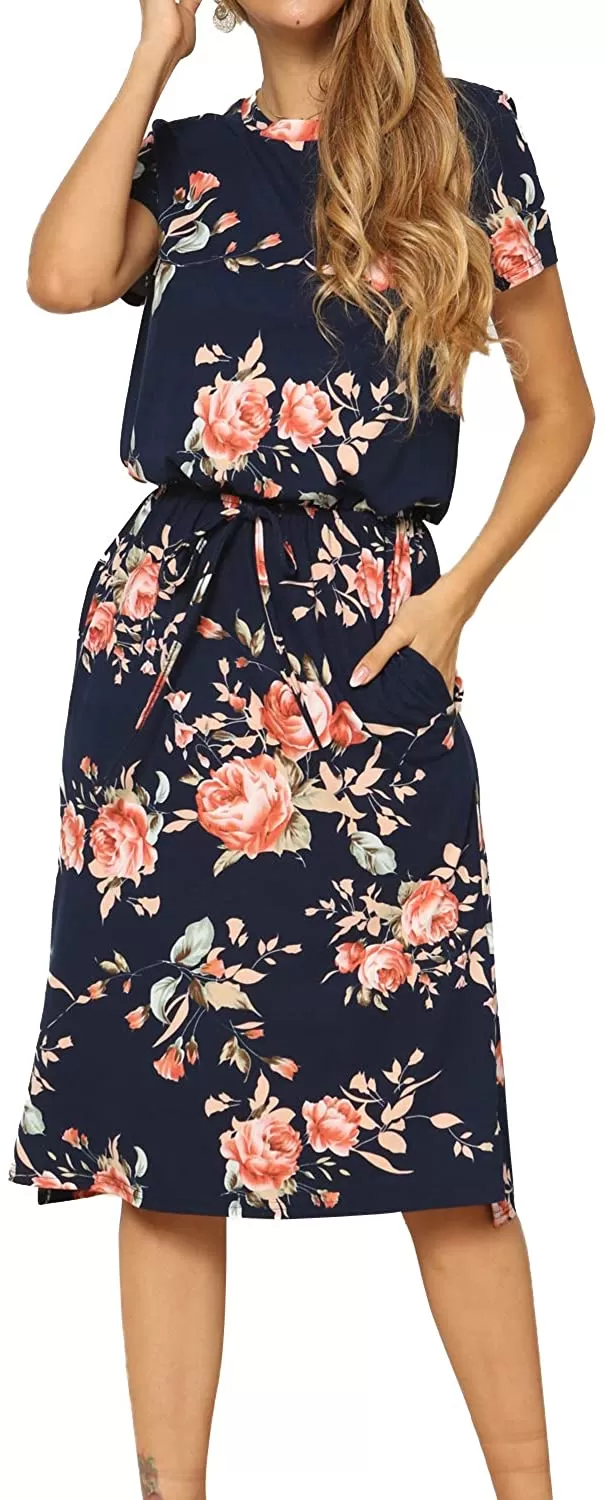 Casual Midi Dress with Pockets