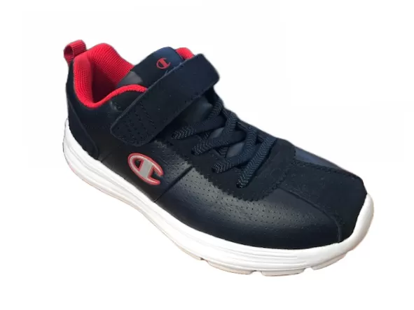 Champion children's sneakers in leather with tear Low Cut Cody S31348-F18-BS501 blue