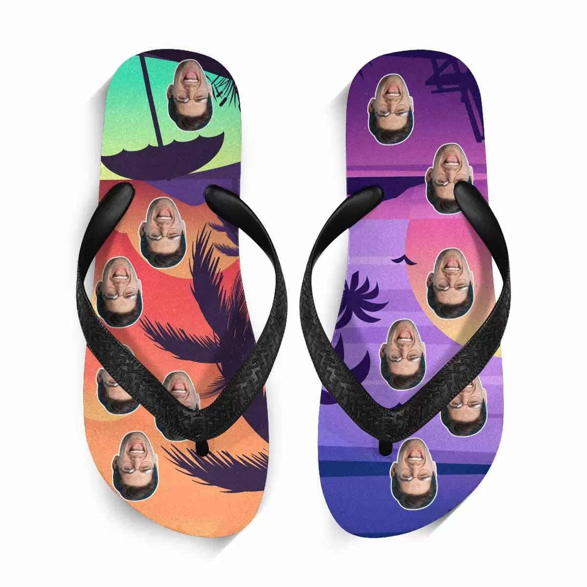 Custom Face Summer Beach Flip Flops For Both Man And Woman Funny Gift For Vacation,Wedding Ideas For Guests