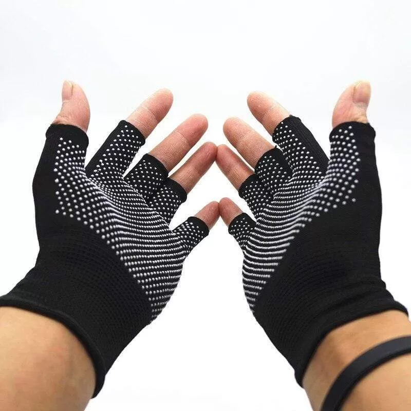 Cycling Gloves Summer Two-half Finger Motorcycle Gloves Sunscreen Fitness Bike Elastic Non-slip Half Finger Gloves Men Women