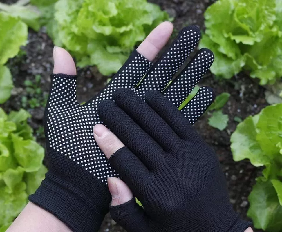 Cycling Gloves Summer Two-half Finger Motorcycle Gloves Sunscreen Fitness Bike Elastic Non-slip Half Finger Gloves Men Women