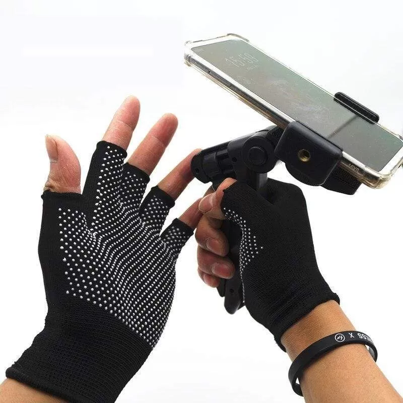 Cycling Gloves Summer Two-half Finger Motorcycle Gloves Sunscreen Fitness Bike Elastic Non-slip Half Finger Gloves Men Women