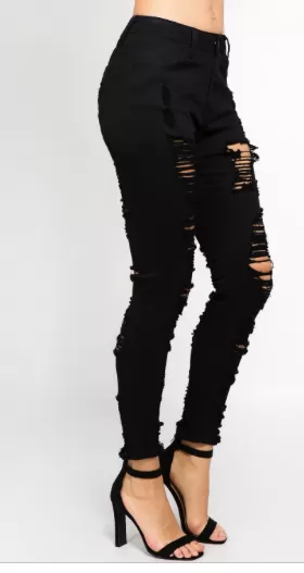 Distressed Black Jeans