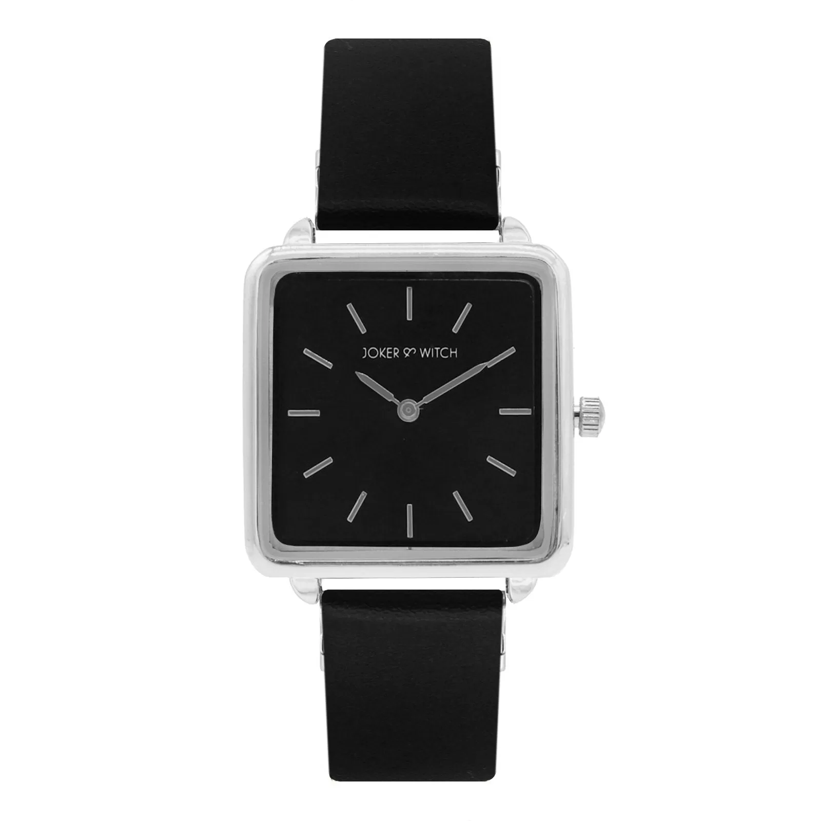 Emily Square Dial Silver All Black Watch