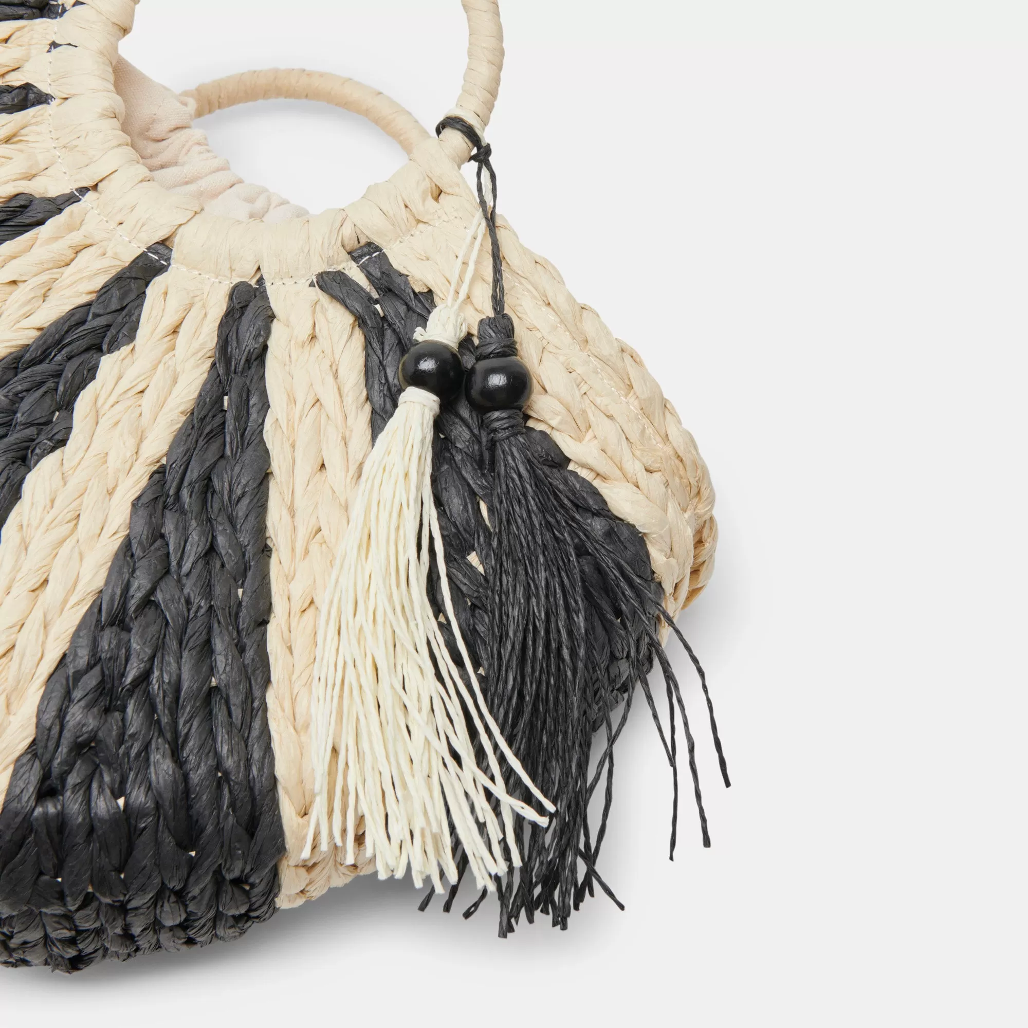 ESTELLE HANDBAG BLACK RAFFIA