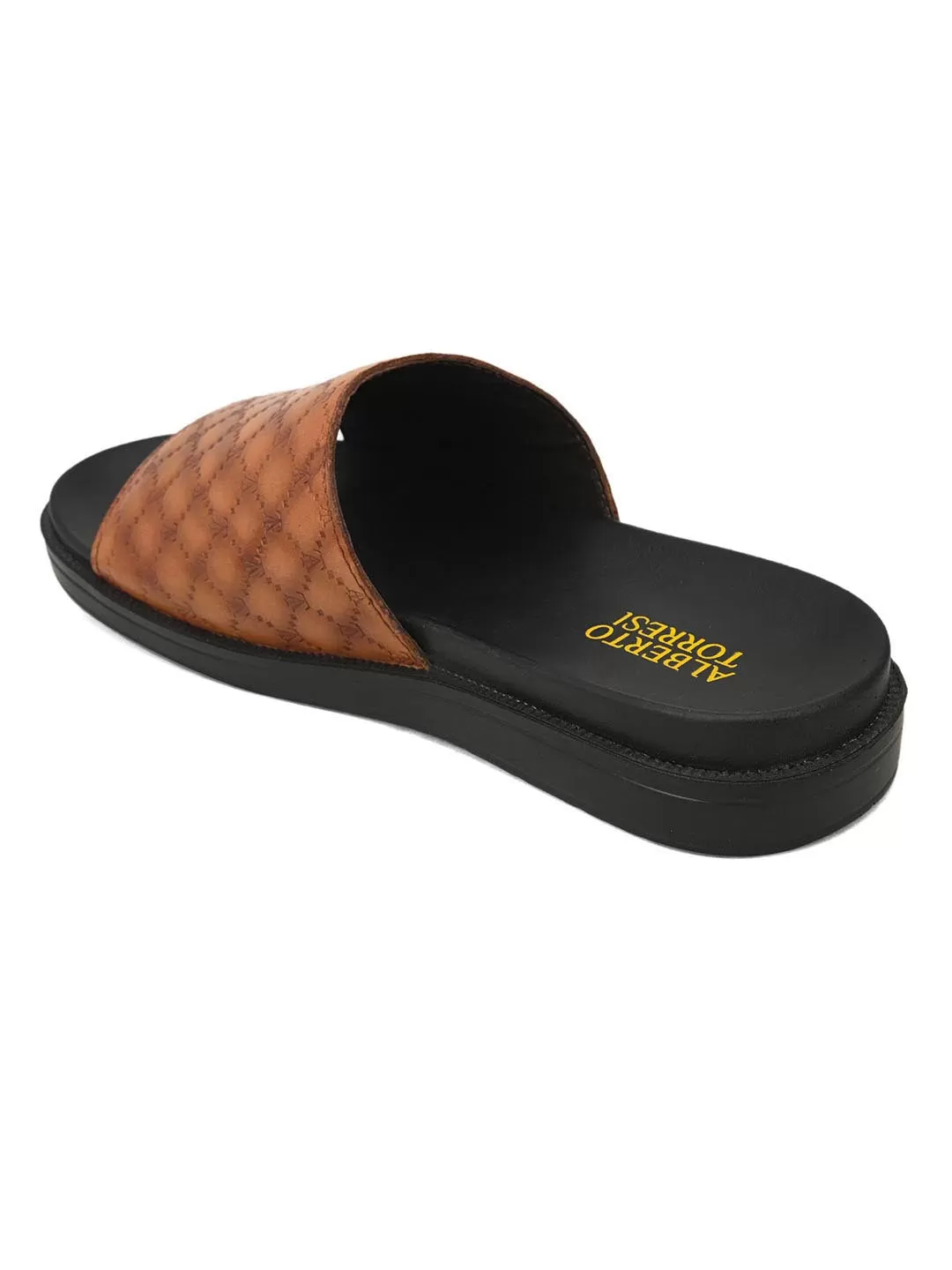 Genuine Leather Tan Casual Sliders