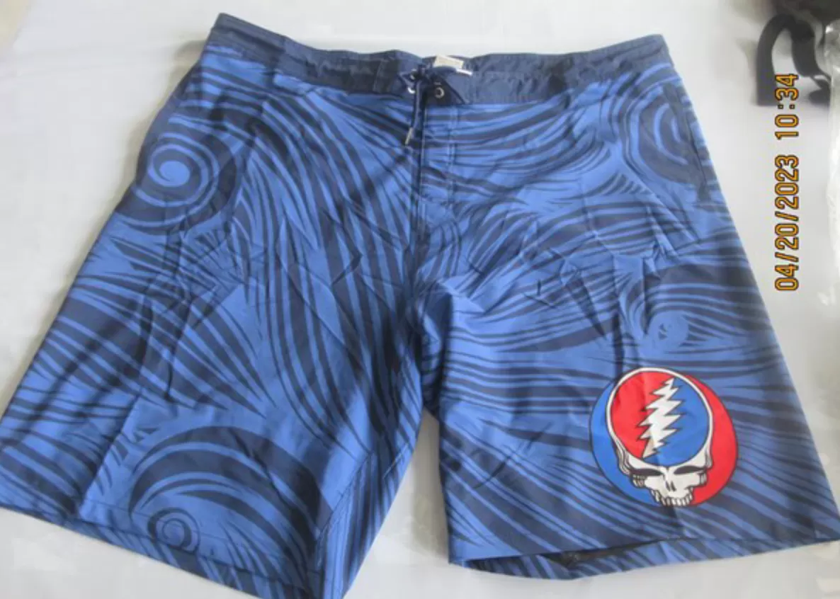 Grateful Dead | 48-54 Hybrid Board Shorts | Navy Spiral Steal Your Face