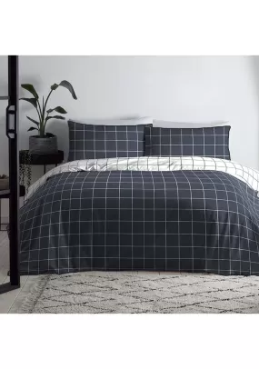 Harvard Check Duvet Cover - Navy