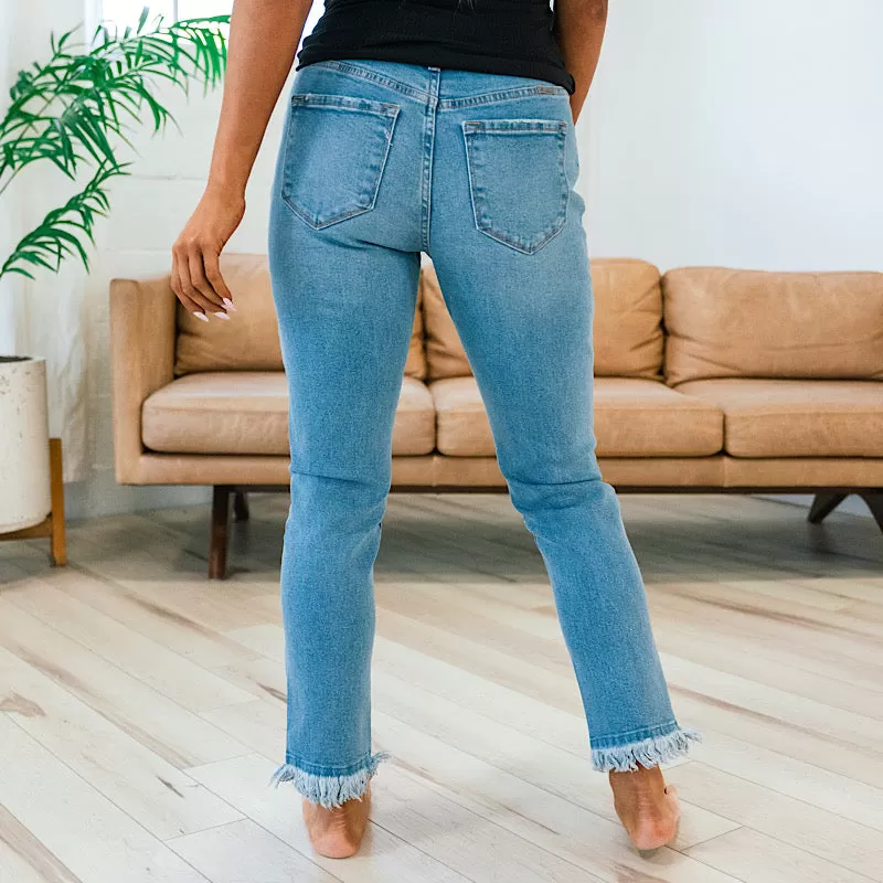 KanCan Effie Fray Hem Cigarette Fit Jeans