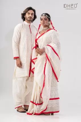 Krishnokoli-Saree-Kurta Couple Set