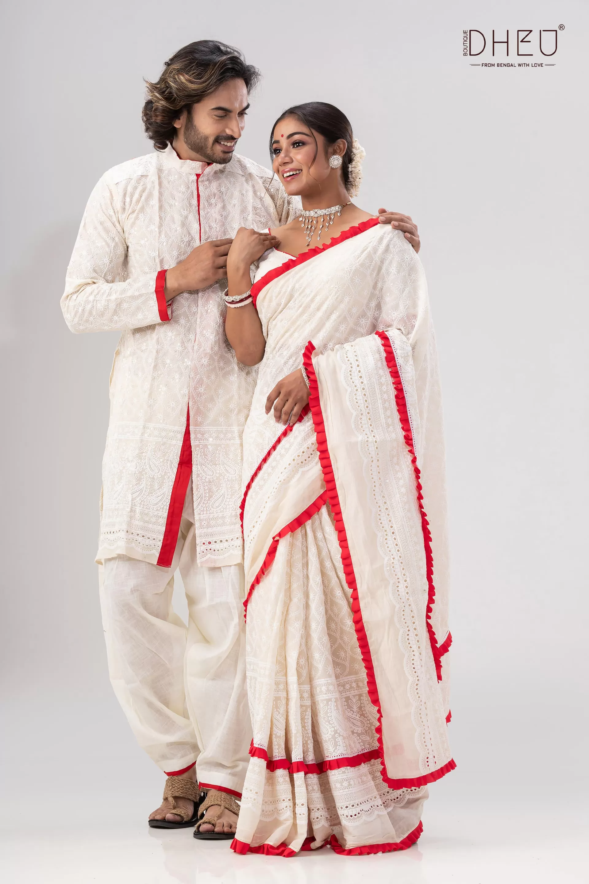 Krishnokoli-Saree-Kurta Couple Set