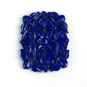 LAPIS LAZULI Gemstone Carving September Birthstone : 25.50cts Natural Untreated Unheated Lapis Hand Carved Cushion Shape 33*26mm 1pc