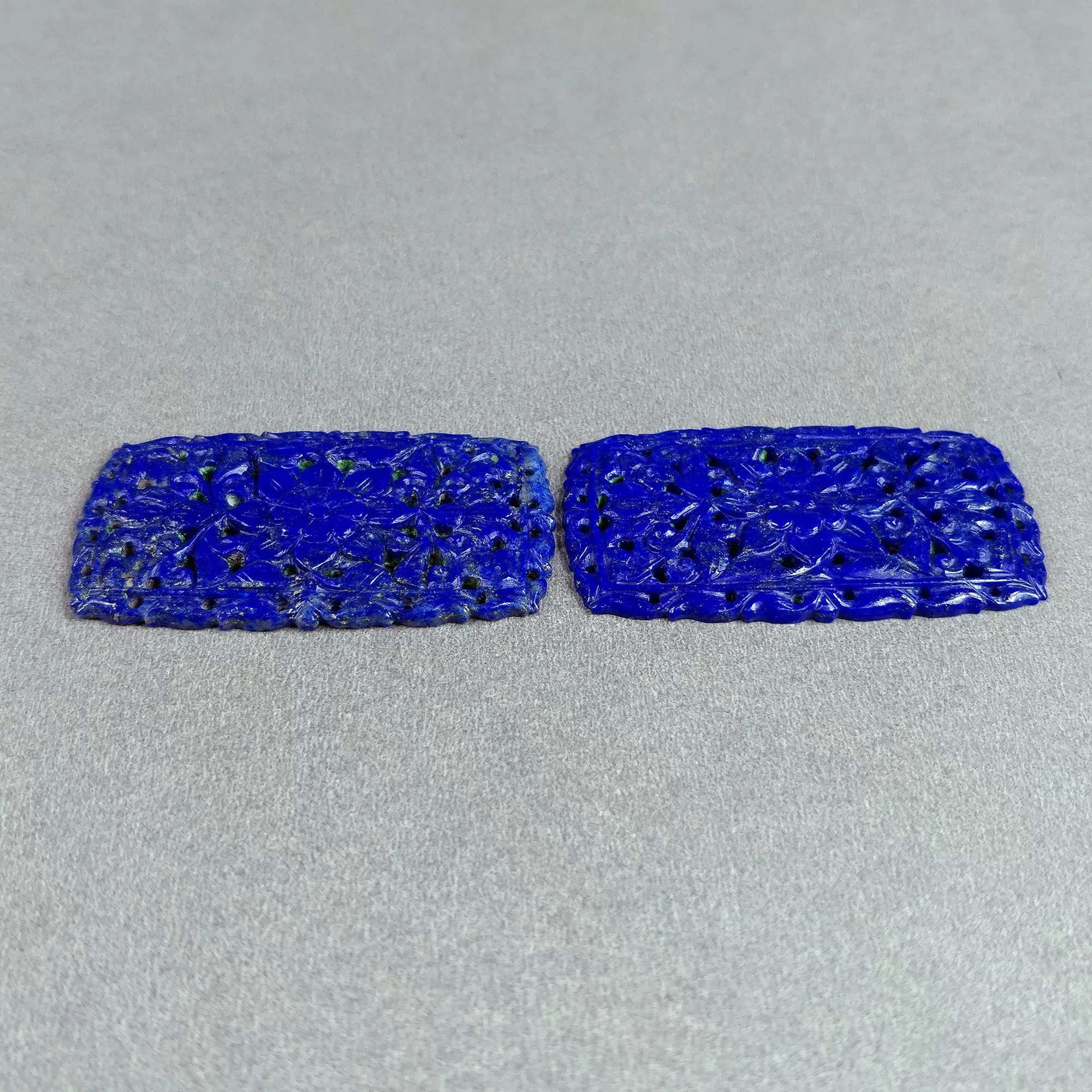 LAPIS LAZULI Gemstone Carving September Birthstone : 65.00cts Natural Untreated Unheated Lapis Hand Carved Cushion Shape 45*25mm 1pc