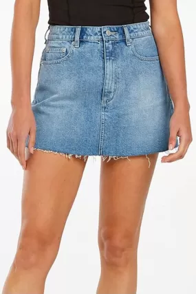 Lola Big Time Blue Mini Denim Skirt