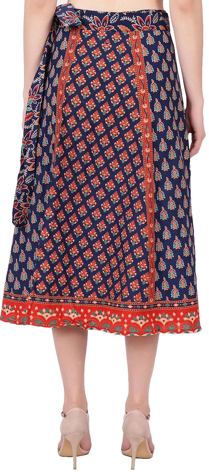 Long India Skirt Women's Cotton Ethnic Indian Clothing (Blue, One Size)