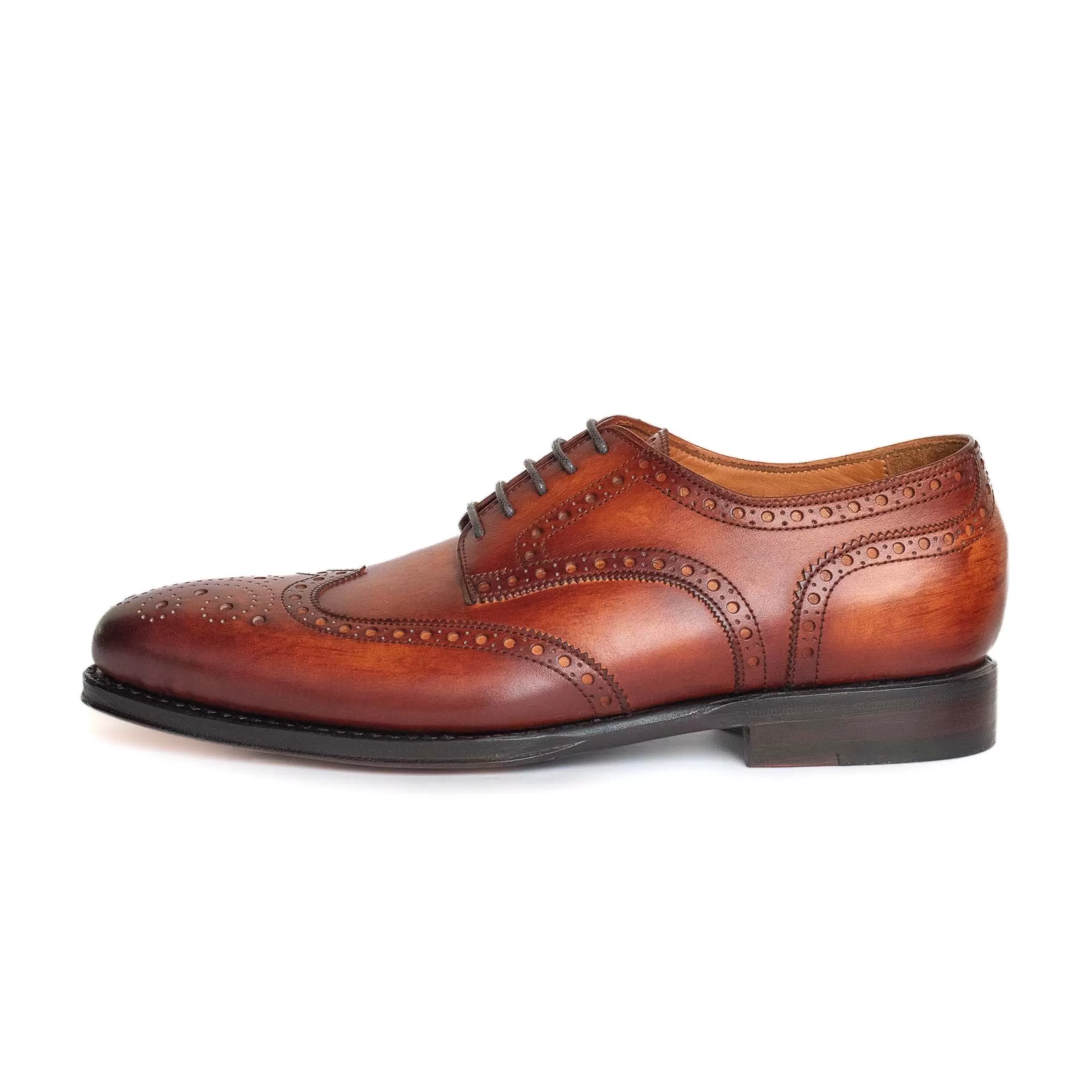 Men's Full Brogue Derby / Marrone Vegano Crust 98755