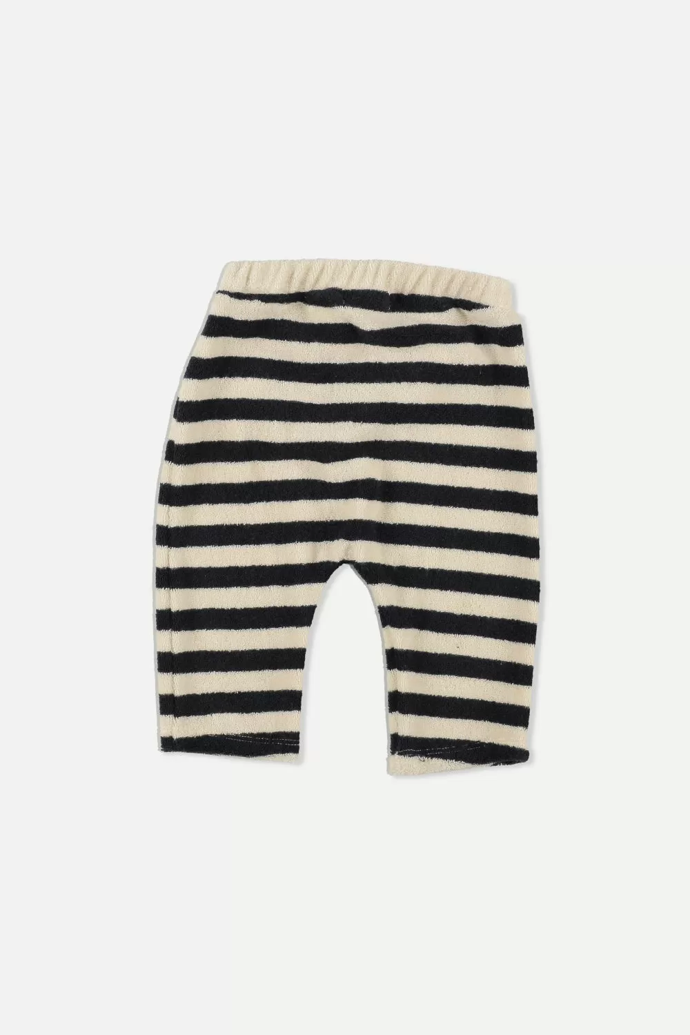 Navy Towelling Stripes Baby Pants