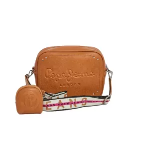 Pepe Jeans shoulder bag with engraved logo Bassi Core PL031513 869 light brown