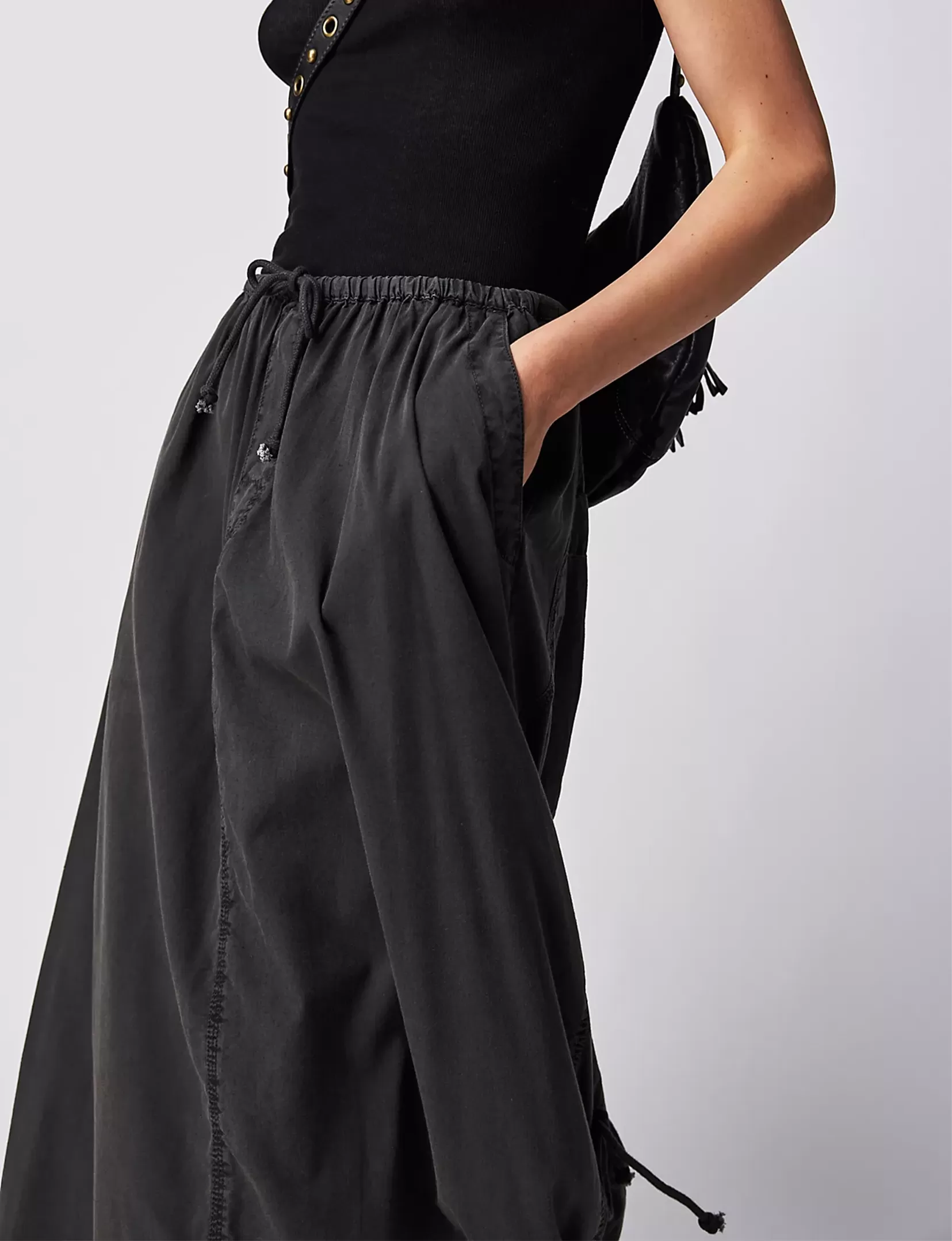 Picture Perfect Parachute Skirt, Black