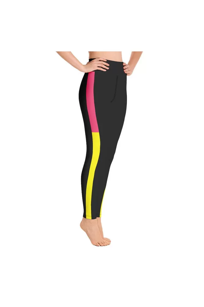 Pink/Yellow/Black Yoga Leggings