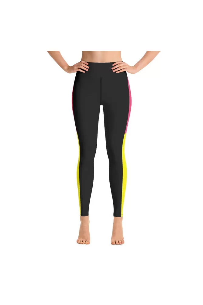 Pink/Yellow/Black Yoga Leggings