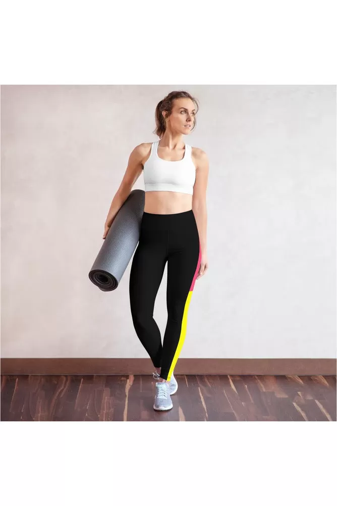 Pink/Yellow/Black Yoga Leggings