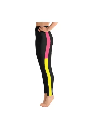 Pink/Yellow/Black Yoga Leggings