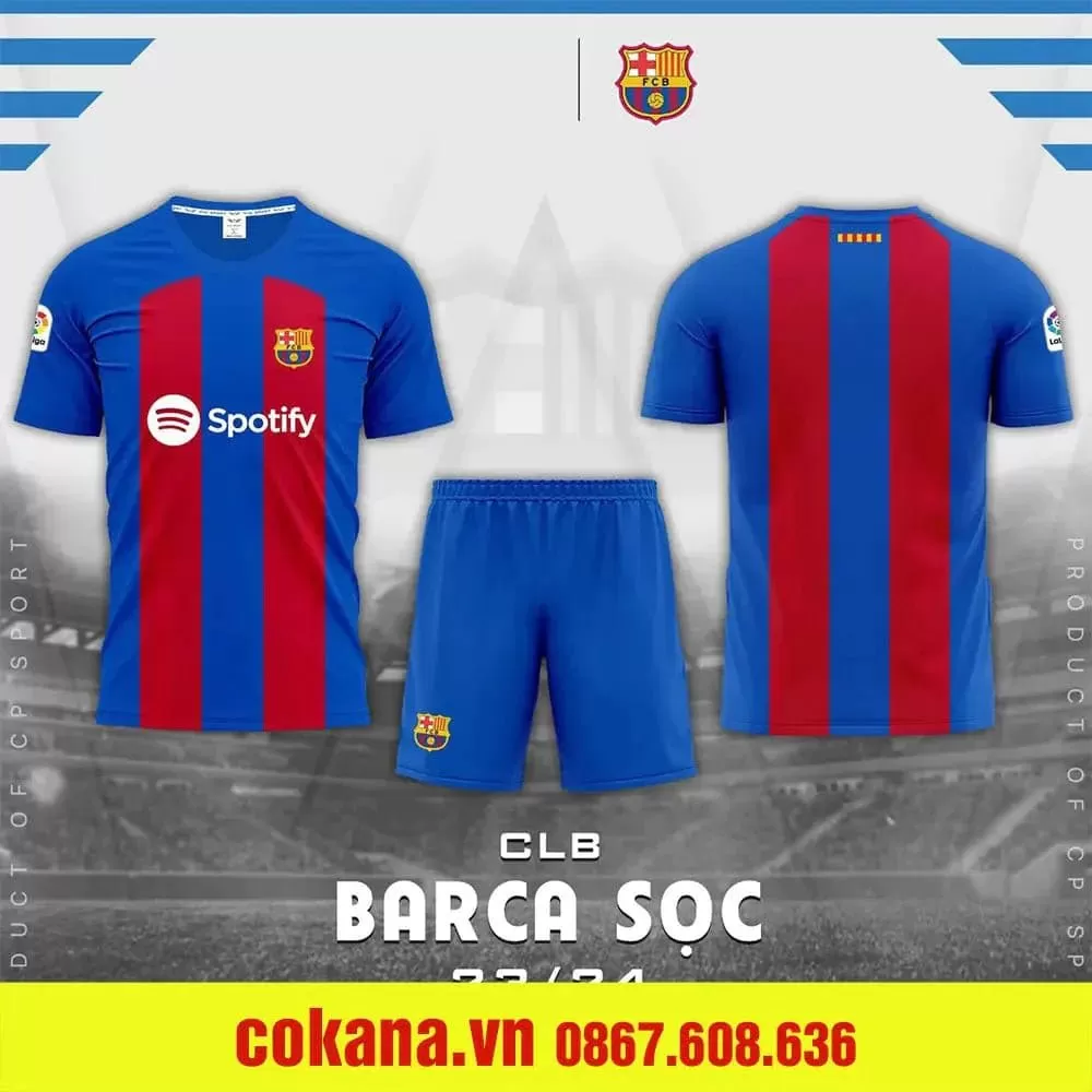 Quần áo bóng đá Barcelona thun lạnh CP Winsport