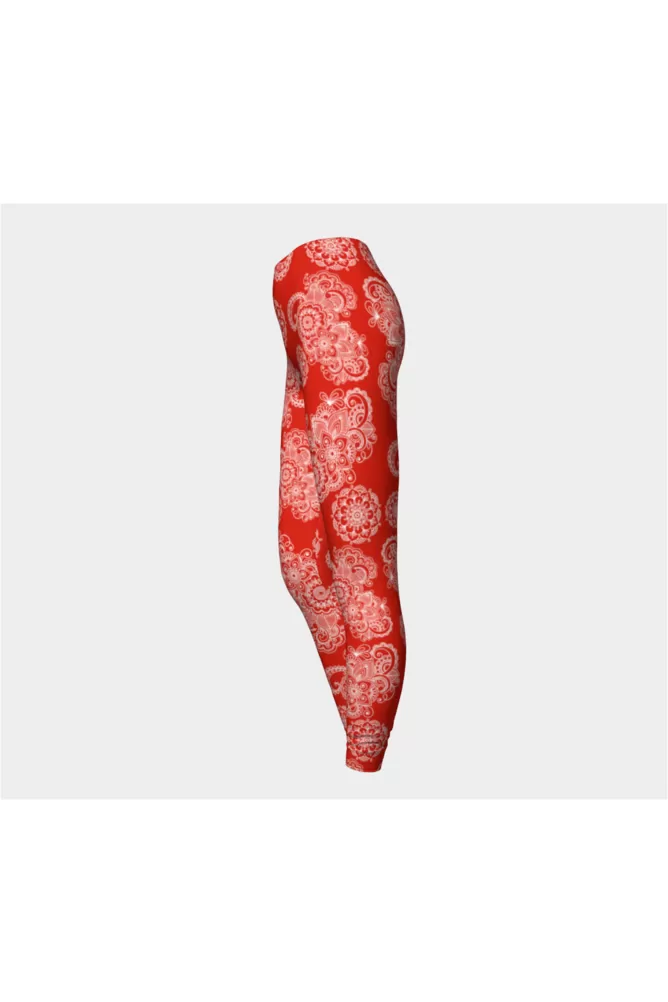 Red Paisley Premium Leggings