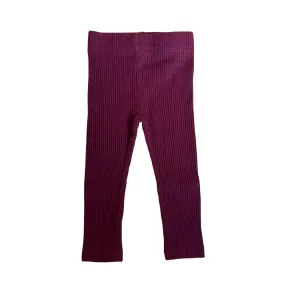 Ribbed Leggings - Maroon