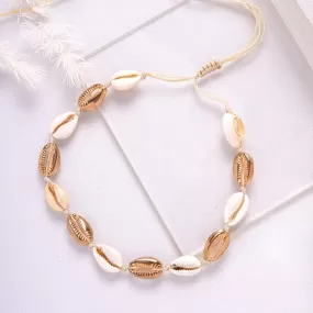 Shell Gold & White Choker Necklace