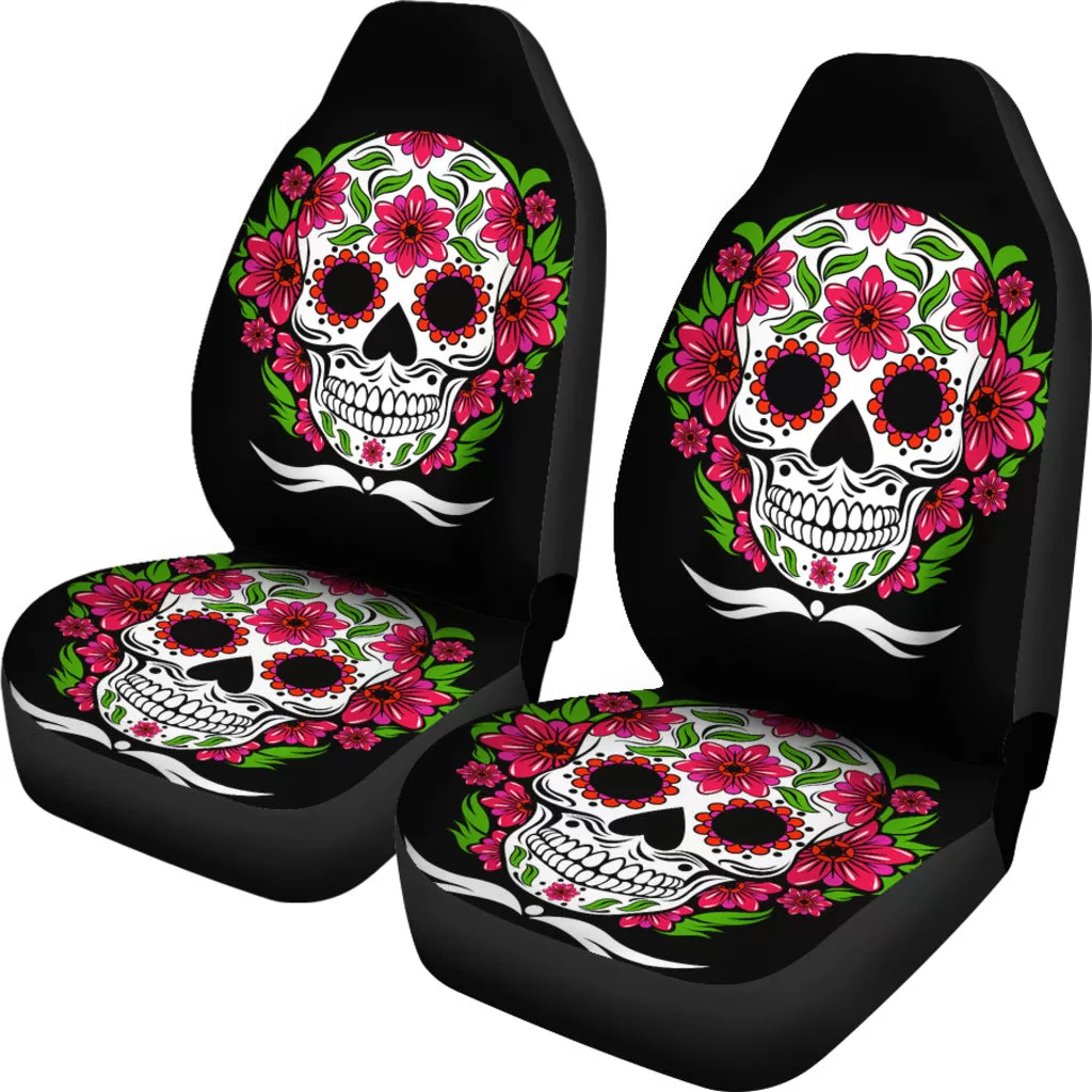 Sugar Skull Car Seat Covers (1 Pair)