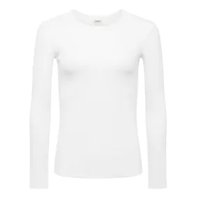 Tess Crewneck Long Sleeve Tee (White)