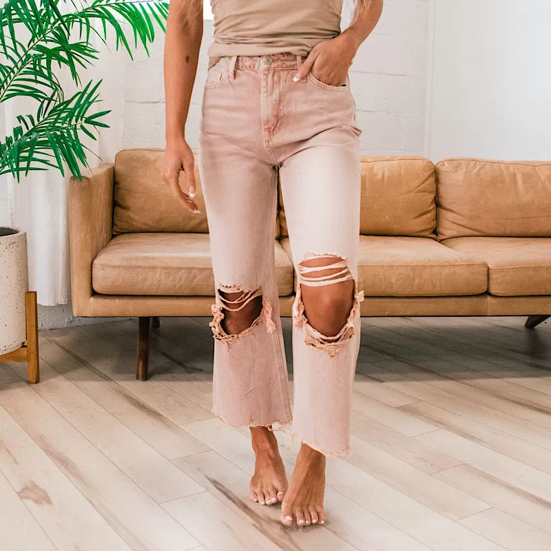 Vervet Blush 90's Crop Flare Jeans