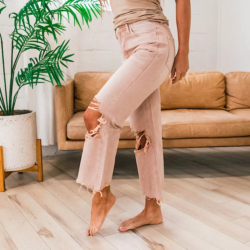 Vervet Blush 90's Crop Flare Jeans