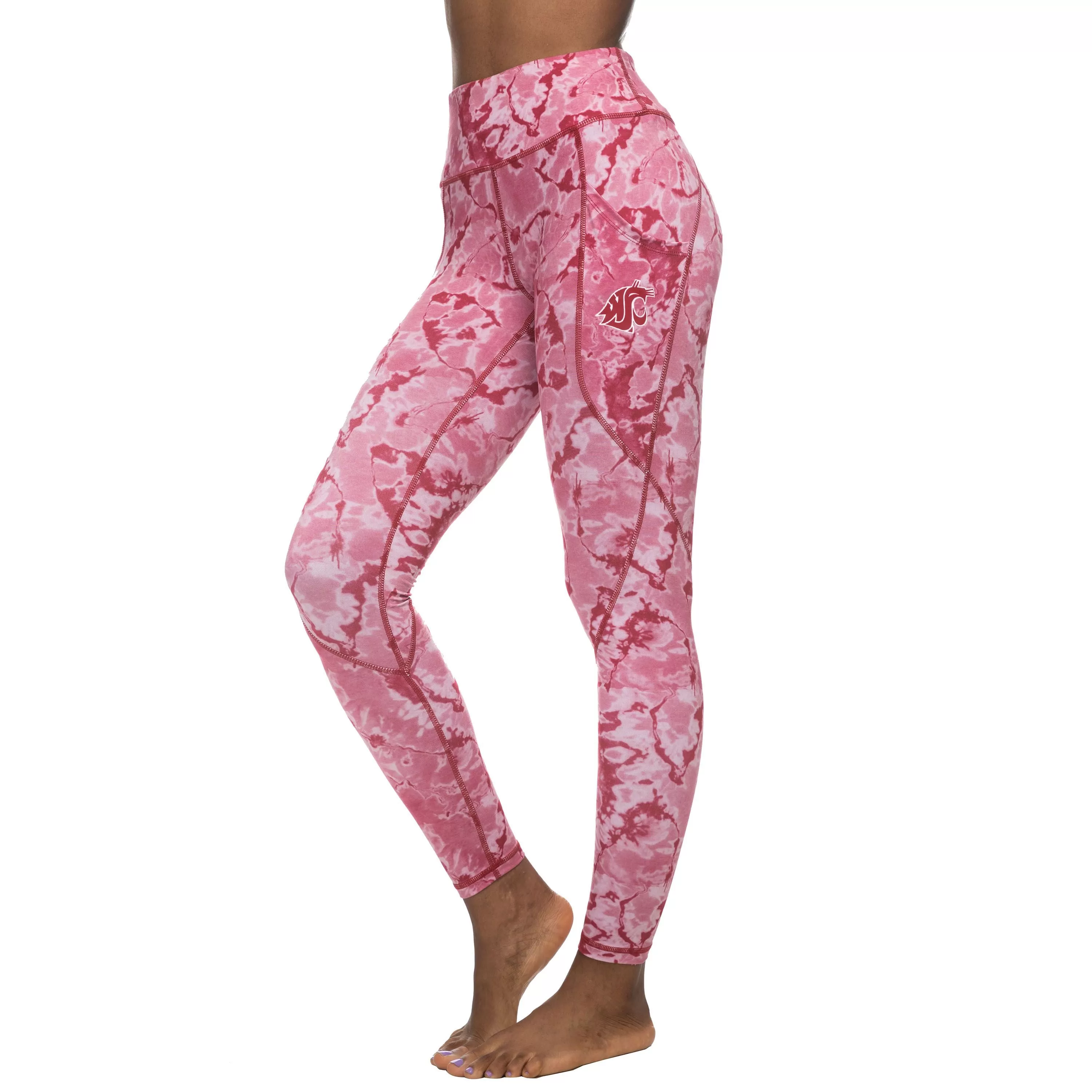 ZOOZATZ Ladies WSU Pink Pattern Legging